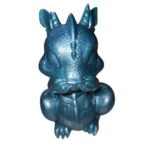 Handmade resin dragon blue green